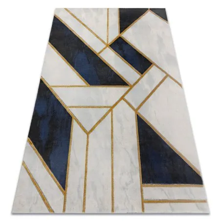 Dywan EMERALD ekskluzywny 1015 glamour, stylowy marmur, geometryczny granatowy / złoty