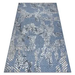 Tappeto Structural SOLE D3841 esagoni - tessuto piatto blu / beige