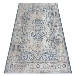 Tappeto Structural SOLE D3871 Ornamento, telaio - tessuto piatto blu / beige