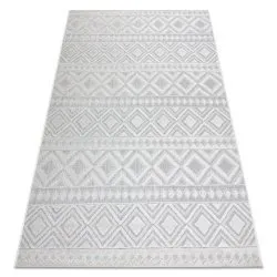 Tappeto Structural SOLE D3851 Boho, quadri - tessuto piatto beige