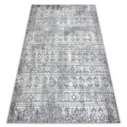 Tappeto Structural SOLE D3732 azteco, quadri - tessuto piatto grigio / beige