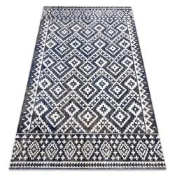 Tappeto moderno MUNDO E0561 diamanti, zigzag 3D da esterno blu / beige