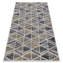 Tappeto moderno MUNDO D7891 diamanti, triangoli 3D da esterno grigio / beige