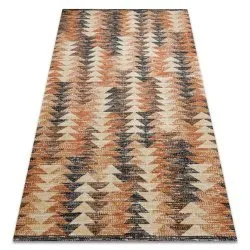 Tappeto moderno MUNDO D5781 triangoli 3D da esterno arancia / beige