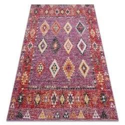 Tappeto moderno MUNDO D7701 diamanti boho da esterno rosa / beige