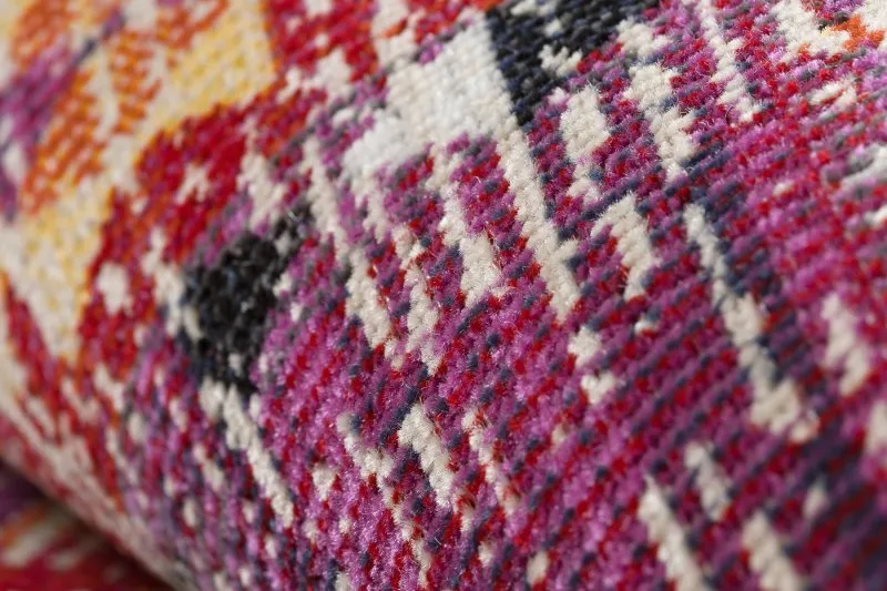 Dywan nowoczesny MUNDO D7701 romby, boho outdoor różowy / beż