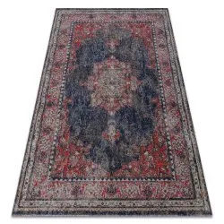 Tappeto moderno MUNDO E0551 ornamento, telaio vintage da esterno rosso / nero