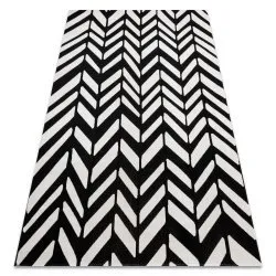 Tappeto moderno MUNDO E0571 spina di pesce da esterno beige / nero