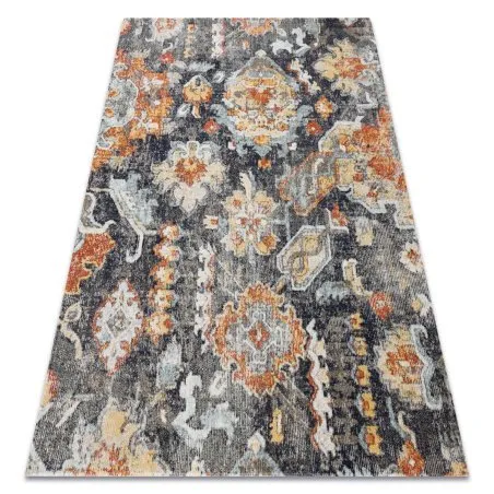 Dywan nowoczesny MUNDO E0671 orientalny vintage outdoor czarny / żółty