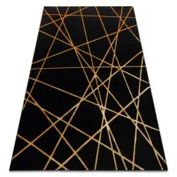 Tappeto GLOSS moderno 406C 86 elegante, glamour, art deco, geometrico nero / oro