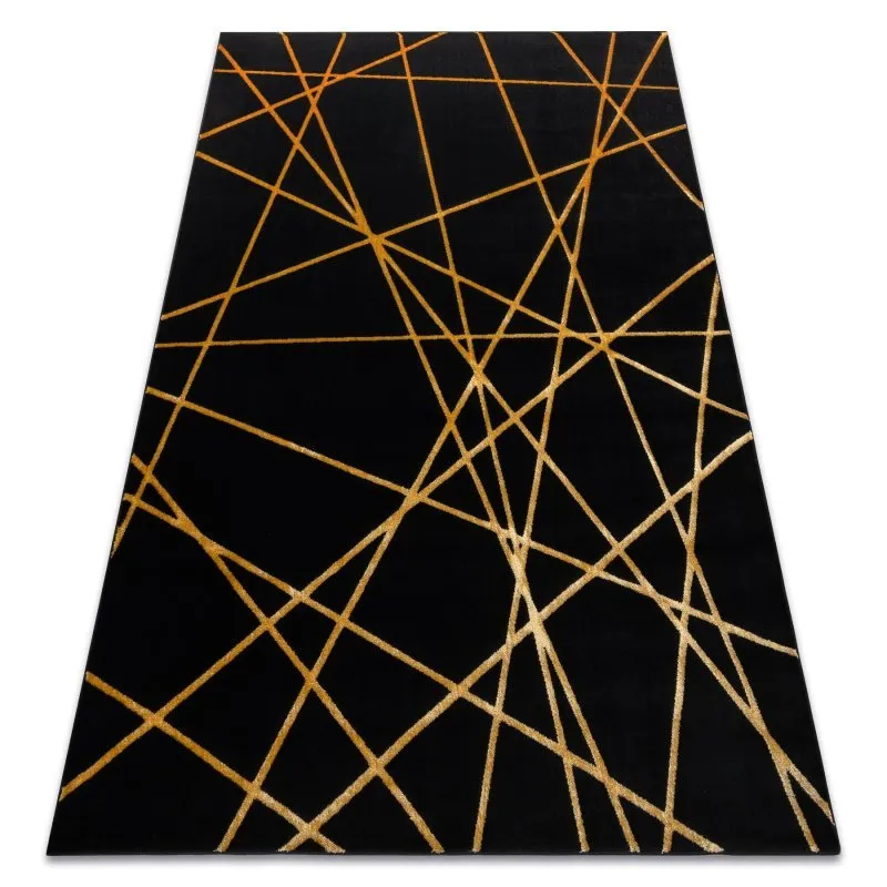 Tappeto GLOSS moderno 406C 86 elegante, glamour, art deco, geometrico nero / oro