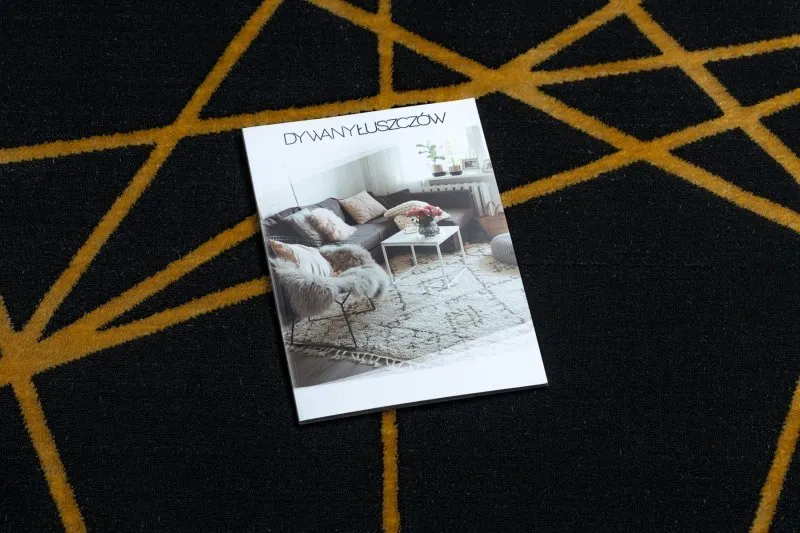 Tappeto GLOSS moderno 406C 86 elegante, glamour, art deco, geometrico nero / oro
