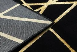 Tappeto GLOSS moderno 406C 86 elegante, glamour, art deco, geometrico nero / oro