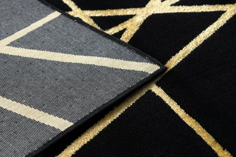 Tappeto GLOSS moderno 406C 86 elegante, glamour, art deco, geometrico nero / oro