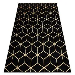Tappeto moderno 3D GLOSS 409C 86 Cubo elegante, glamour, art deco nero / oro