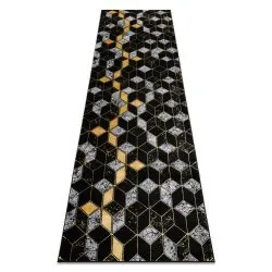 Tappeto, tappeti passatoie GLOSS moderno 400B 86 elegante, glamour, art deco, 3D geometrico nero / oro