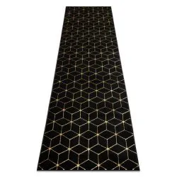 Tappeto, tappeti passatoie GLOSS moderno 409C 86 Cubo elegante, glamour, art deco nero / oro