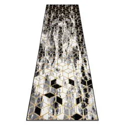 Tappeto, tappeti passatoie GLOSS moderno 409A 82 Cubo elegante, glamour, art deco nero / grigio / oro