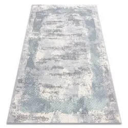 Tappeto CORE A004 Frame, ombreggiato - strutturale, due livelli di pile, avorio / grigio / blu
