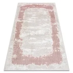 Tappeto CORE A004 Frame, ombreggiato - strutturale, due livelli di pile, beige / rosa