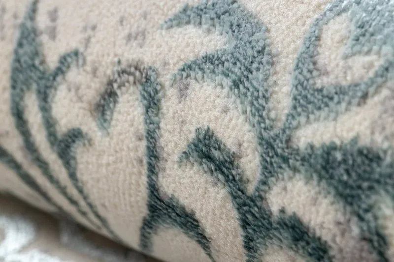 Dywan CORE W7161 Rozeta Vintage - Strukturalny, dwa poziomy runa, jasnoniebieski / krem / szary
