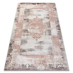 Tappeto CORE W9797 Frame, Rosetta - strutturale, due livelli di pile, beige / rosa