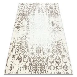 Tappeto CORE 247A Ornamento Vintage - strutturale, due livelli di pile, crema / maro