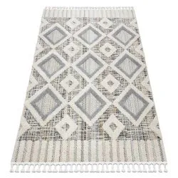Tappeto SEVILLA Y523C diamanti grigio / giallo Frange berbero marocchino shaggy
