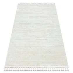 Tappeto SEVILLA AC53B strisce bianca Frange berbero marocchino shaggy