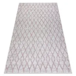 Tappeto SISAL SION Traliccio 22129 tessuto piatto ecru / rosa