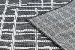 Tappeto SISAL SION Traliccio, Linee 22144 tessuto piatto nero / ecru