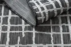 Tappeto SISAL SION Traliccio, Linee 22144 tessuto piatto nero / ecru