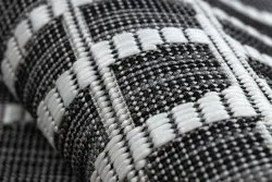 Tappeto SISAL SION Traliccio, Linee 22144 tessuto piatto nero / ecru