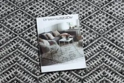 Tappeto SISAL SION ZIGZAG, Diamanti Boho 22168 tessuto piatto nero / ecru