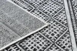 Tappeto SISAL SION ZIGZAG, Diamanti Boho 22168 tessuto piatto nero / ecru
