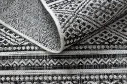 Tappeto SISAL SION ZIGZAG, Diamanti Boho 22168 tessuto piatto nero / ecru