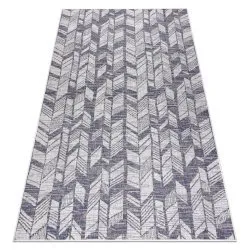 Tappeto SISAL SION Spina di pesce 22180 tessuto piatto ecru / blu / rosa