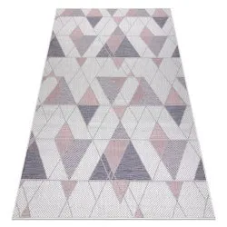 Tappeto SISAL SION Geometrico, triangoli 3006 tessuto piatto ecru / rosa
