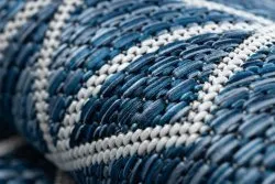 Tappeto SISAL SION Geometrico, Diamanti 21778 tessuto piatto blu scuro / ecru