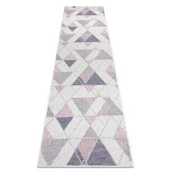 Tappeto SISAL SION tappeti passatoie Geometrico, triangoli 3006 tessuto piatto ecru / rosa