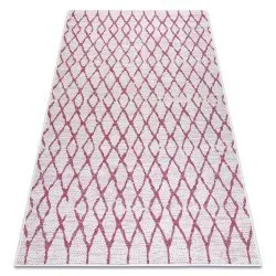Tappeto SISAL SION Traliccio 22129 tessuto piatto ecru / fucsia
