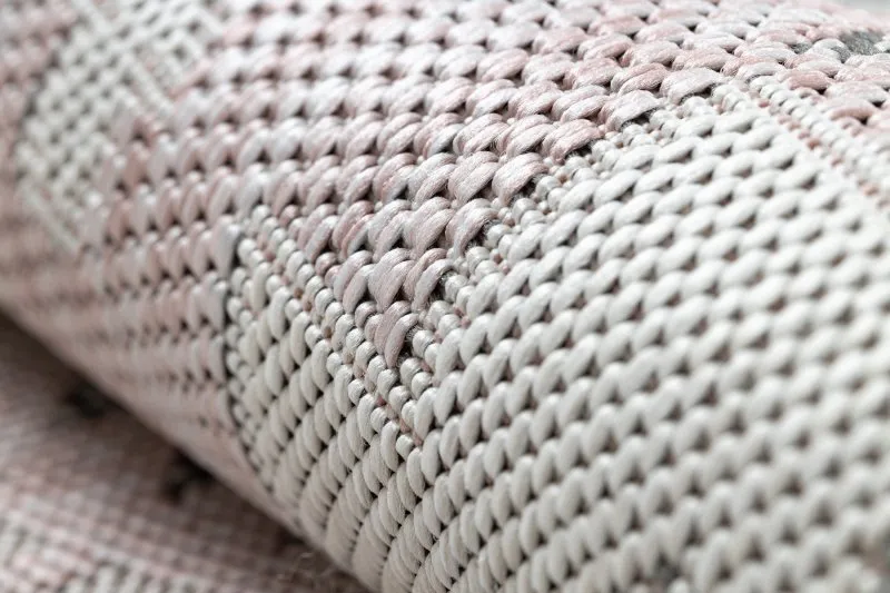 Dywan SZNURKOWY SIZAL SION Aztecki 3007 płaskie tkanie róż / ecru