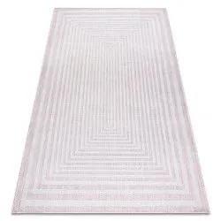 Tappeto SISAL SION labirinto 22376 tessuto piatto rosa / ecru