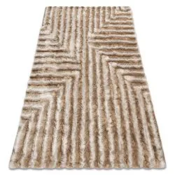 Tappeto moderno FLIM 010-B1 shaggy, labirinto - Structural beige