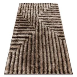 Tappeto moderno FLIM 010-B7 shaggy, labirinto - Structural maro
