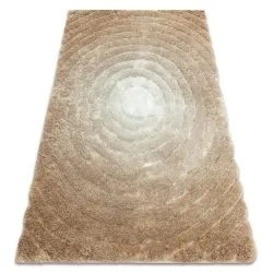Tappeto moderno FLIM 008-B1 shaggy, cerchi - Structural beige