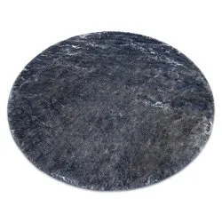 Tappeto da lavaggio moderno LAPIN shaggy, circle antisdrucciolevole avorio / nero