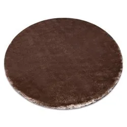 Tappeto da lavaggio moderno LAPIN shaggy, circle antisdrucciolevole avorio / cioccolato