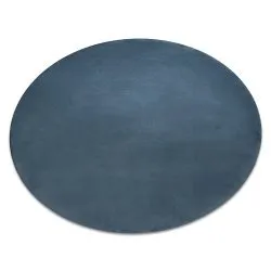 Tappeto POSH cerchio Shaggy blu peluche, antiscivolo, lavabile