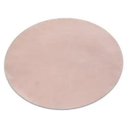 Tappeto POSH cerchio Shaggy rosa cipria peluche, antiscivolo, lavabile